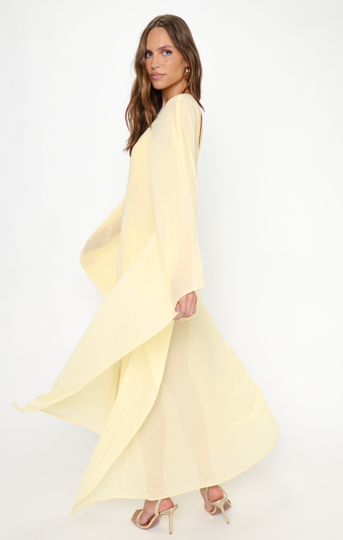 Olsen Maxi Dress ~ Pale Yellow Chiffon 4
