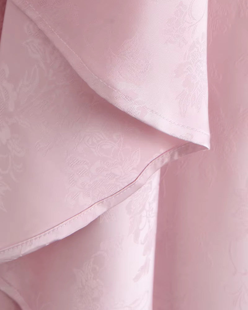 Bustier Floral Lace Up Dress Pink