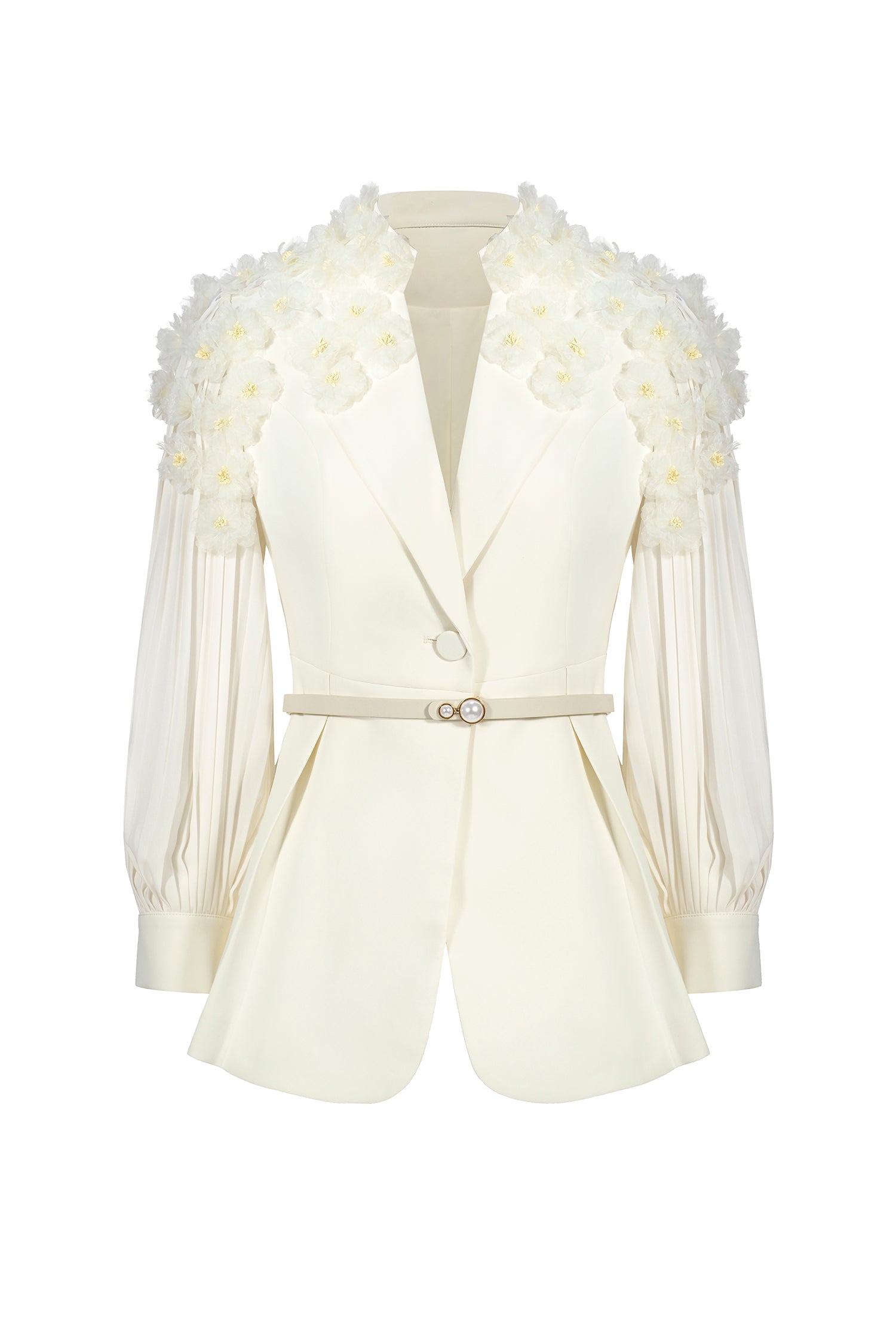 Rivi Long Sleeves Flowers Suit Top And Pants Two-Piece Set