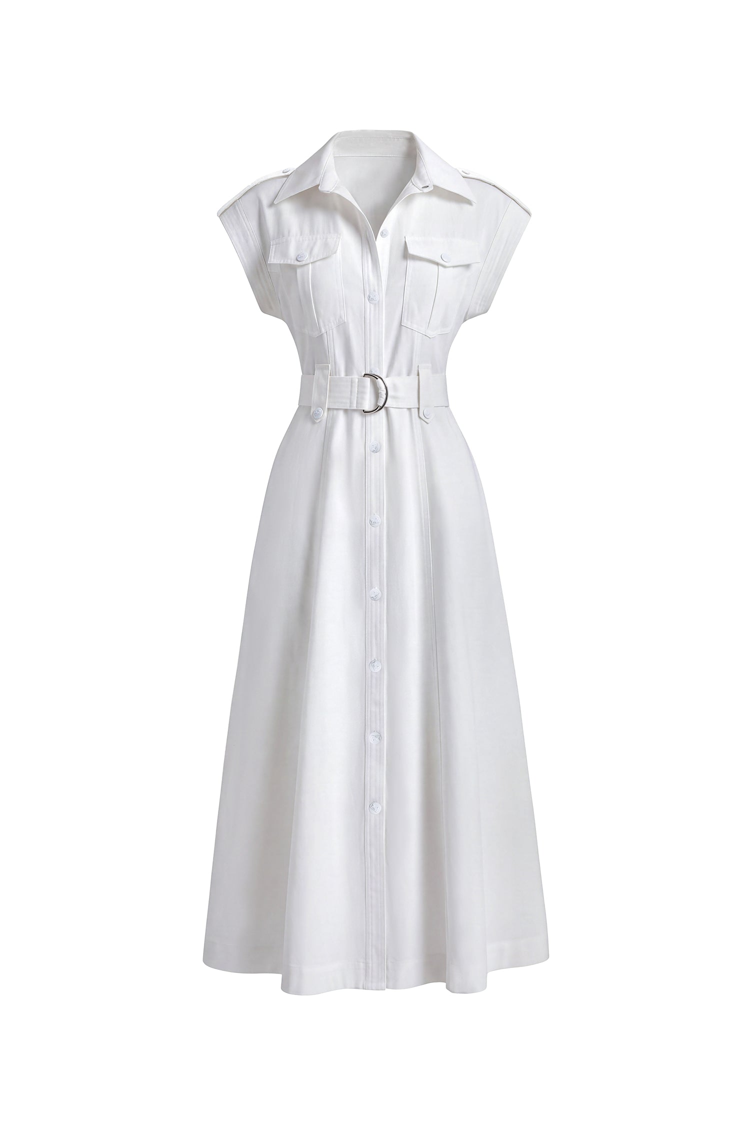 Siayh Elegant Tailored Sleeveless Woven Maxi Dress