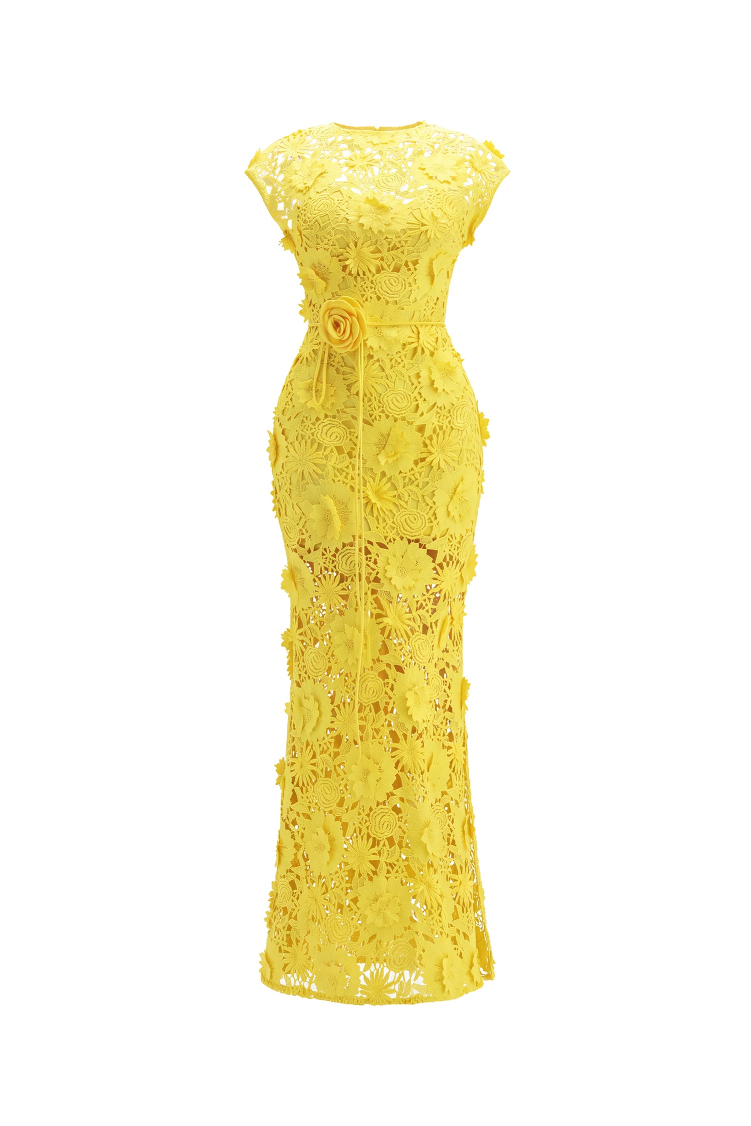 Martha Resort Flowy Short Sleeve Floral Lace Maxi Dress