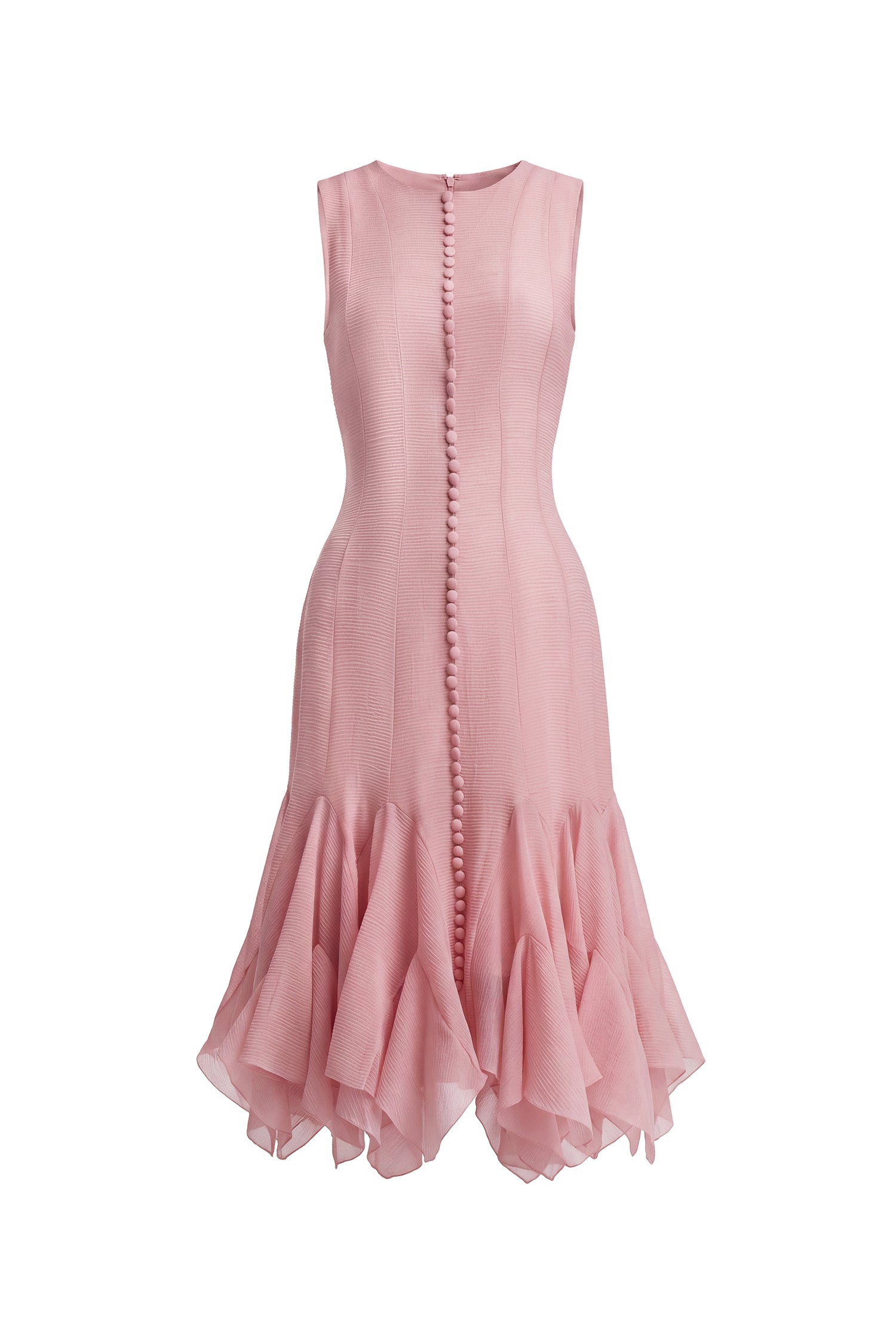 Ethel Resort Flowy Round Neck Sleeveless Ruffle Chiffon Maxi Dress