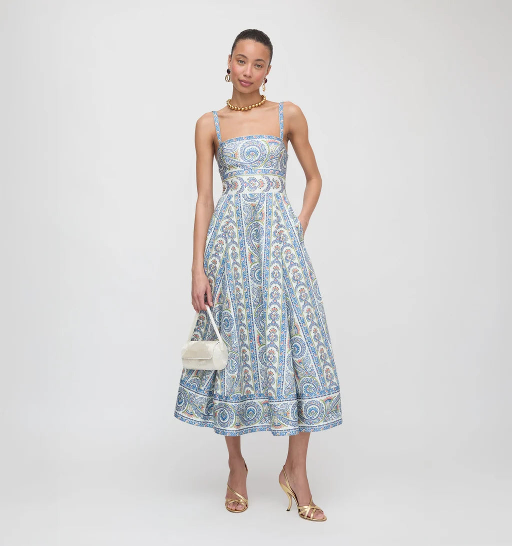 The Margot Dress in Blue Corsica Paisley