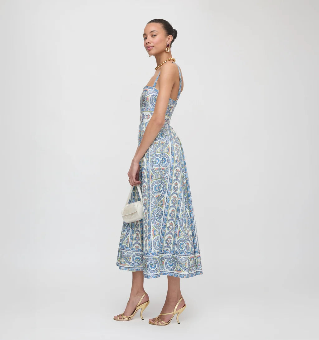 The Margot Dress in Blue Corsica Paisley