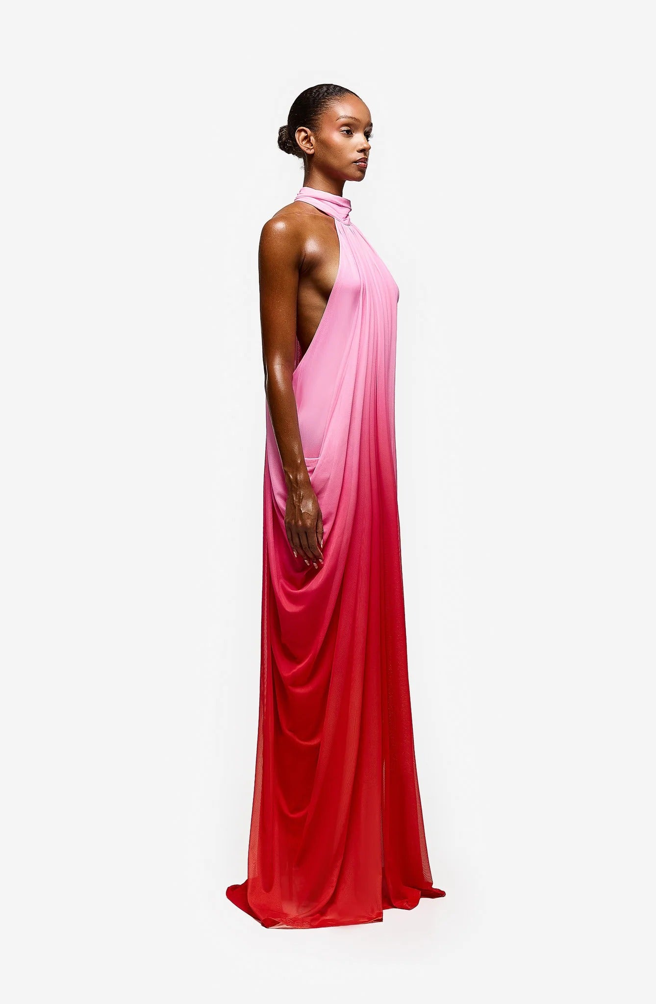 Draped Waterfall Maxi - Flamingo