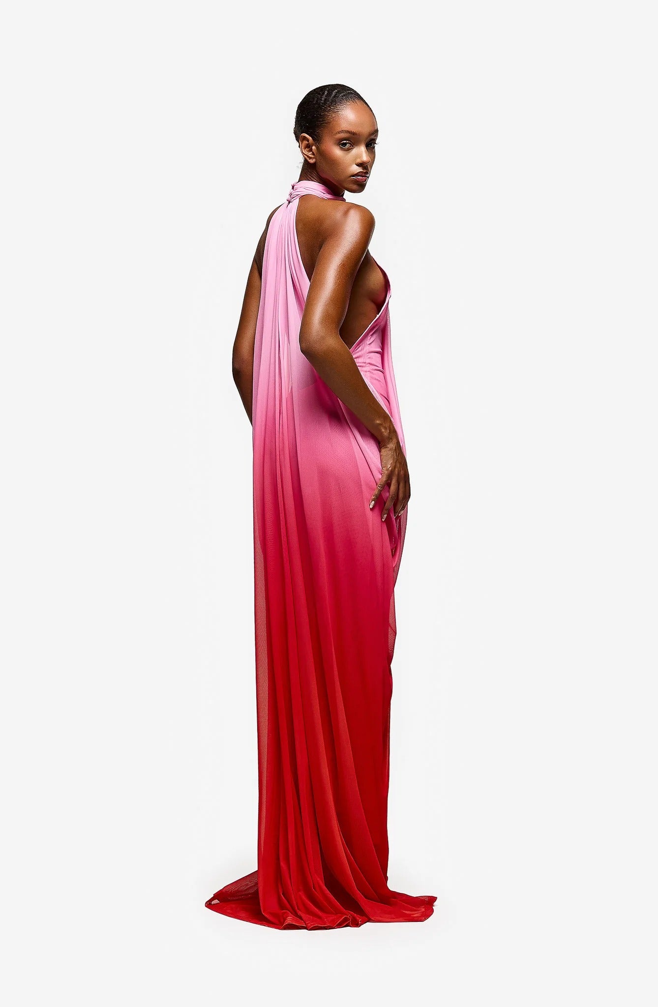 Draped Waterfall Maxi - Flamingo