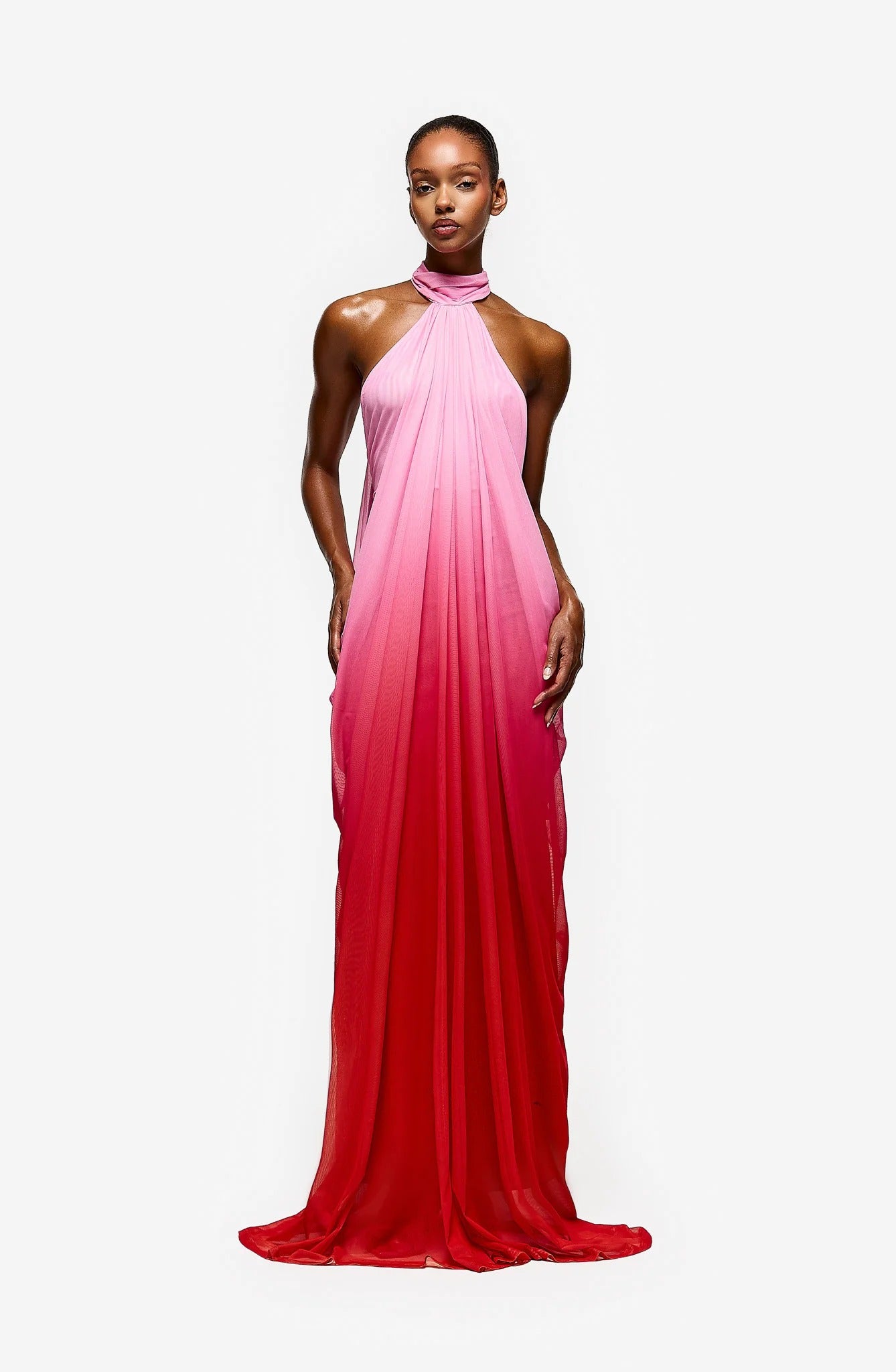 Draped Waterfall Maxi - Flamingo