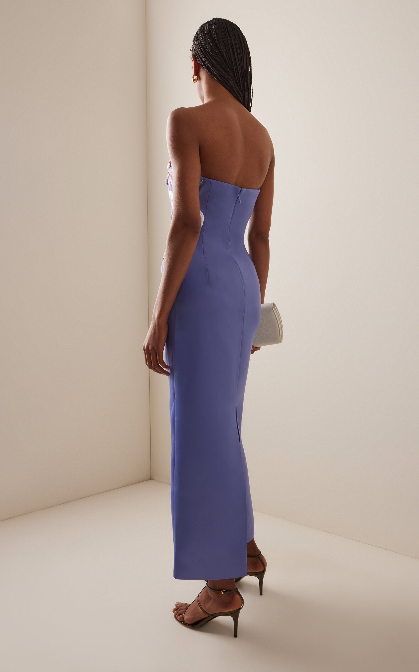 Exclusive Rayna Floral-Appliquéd Crepe Maxi Dress