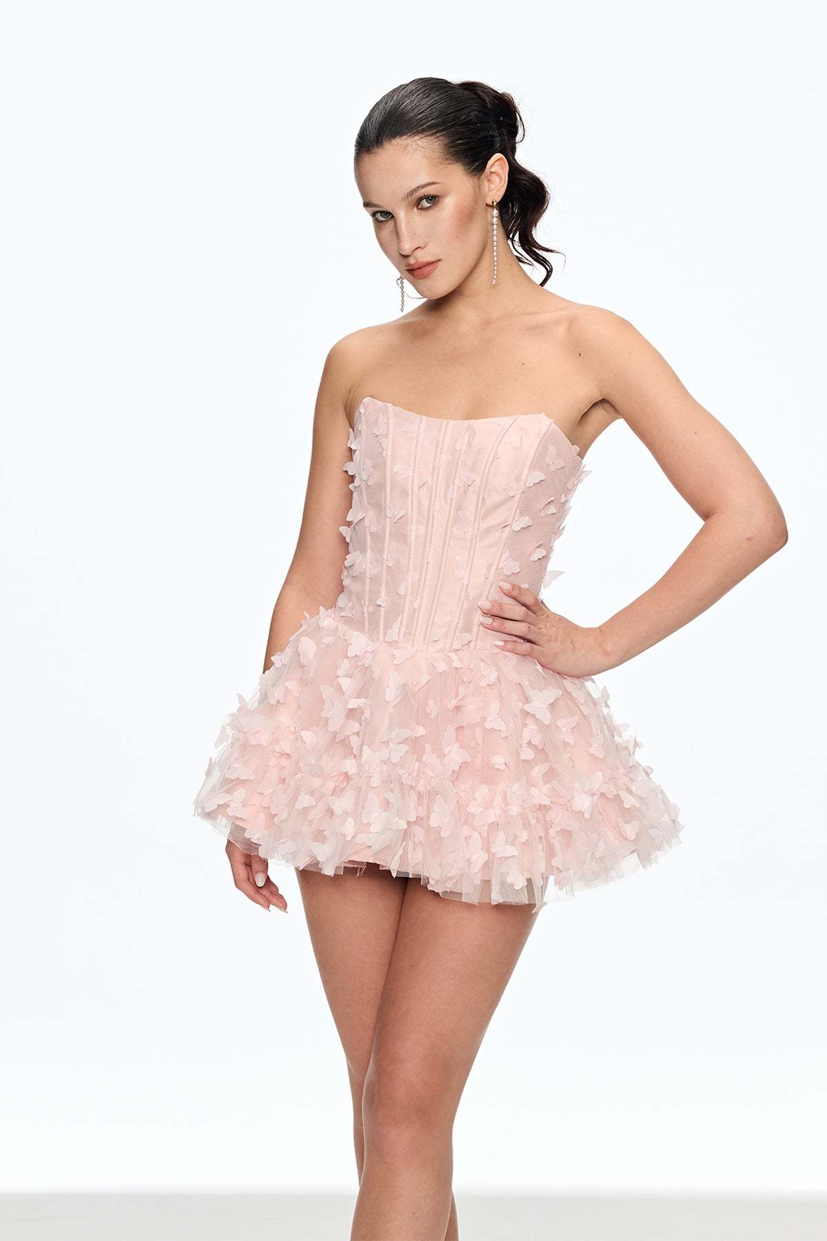 Cahaya Butterfly Corset Puffy Mini Dress