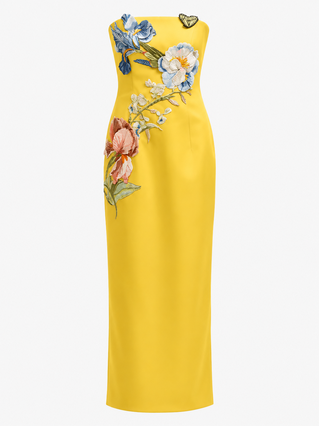 Rayna Appliqué Floral Strapless Maxi Dress