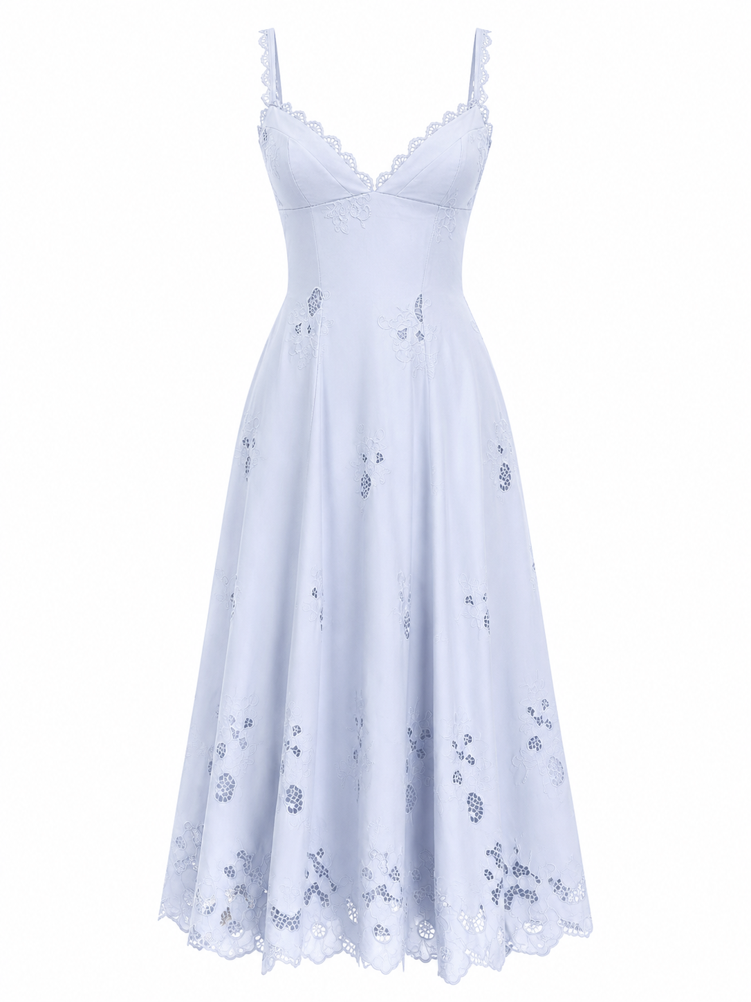 Tatiana Bluebell Cotton Broderie Anglais Midi Sundress