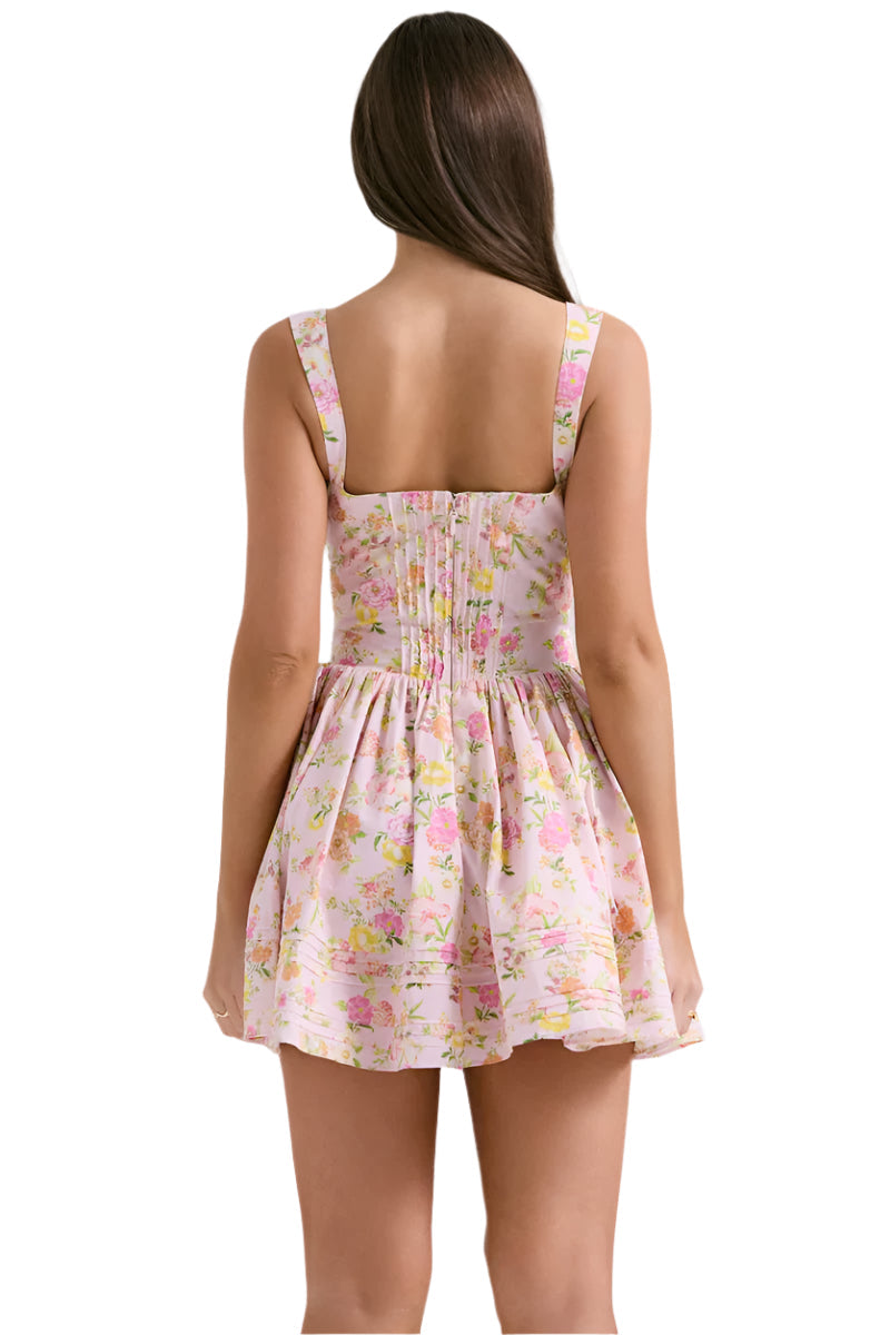 EMINE Mini Flower Bodycon Dress