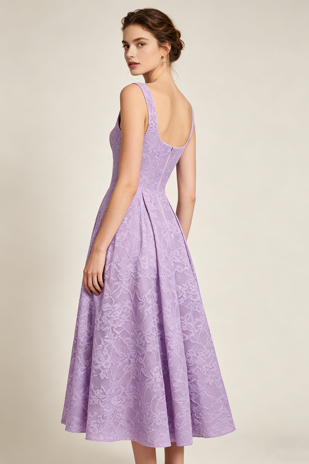 Floral Burnout Bridesmaid Dress in Lavender