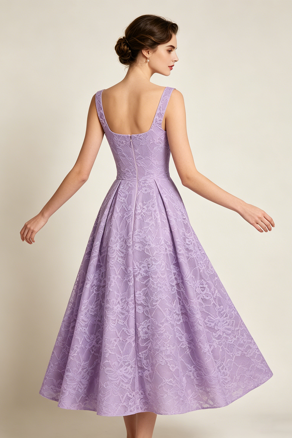 Floral Burnout Bridesmaid Dress in Lavender