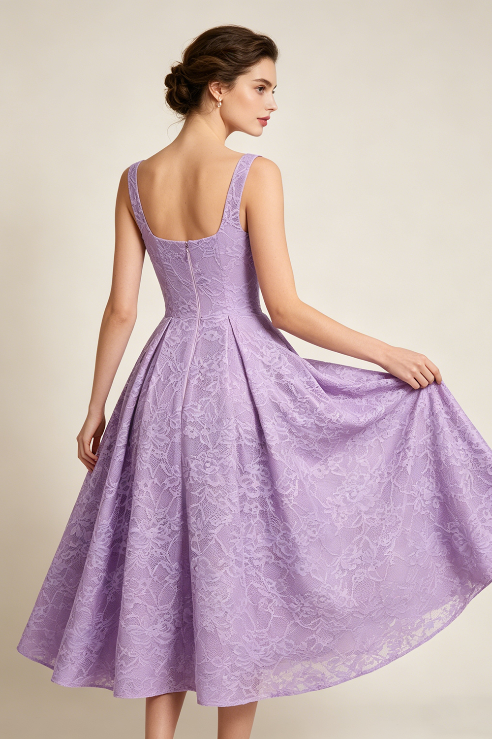 Floral Burnout Bridesmaid Dress in Lavender
