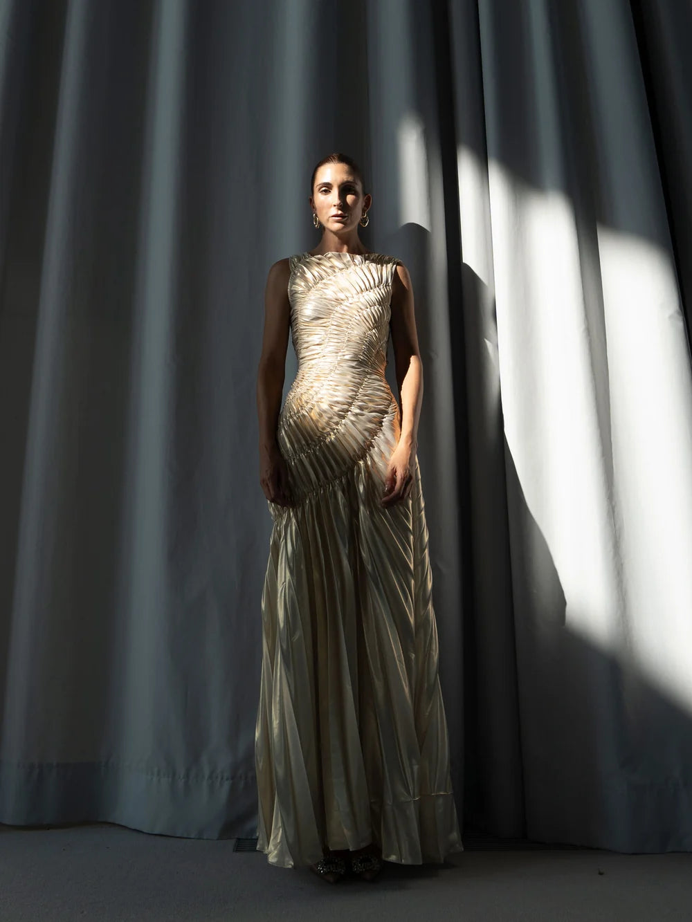 Fossil Dress Floor Length Metallic