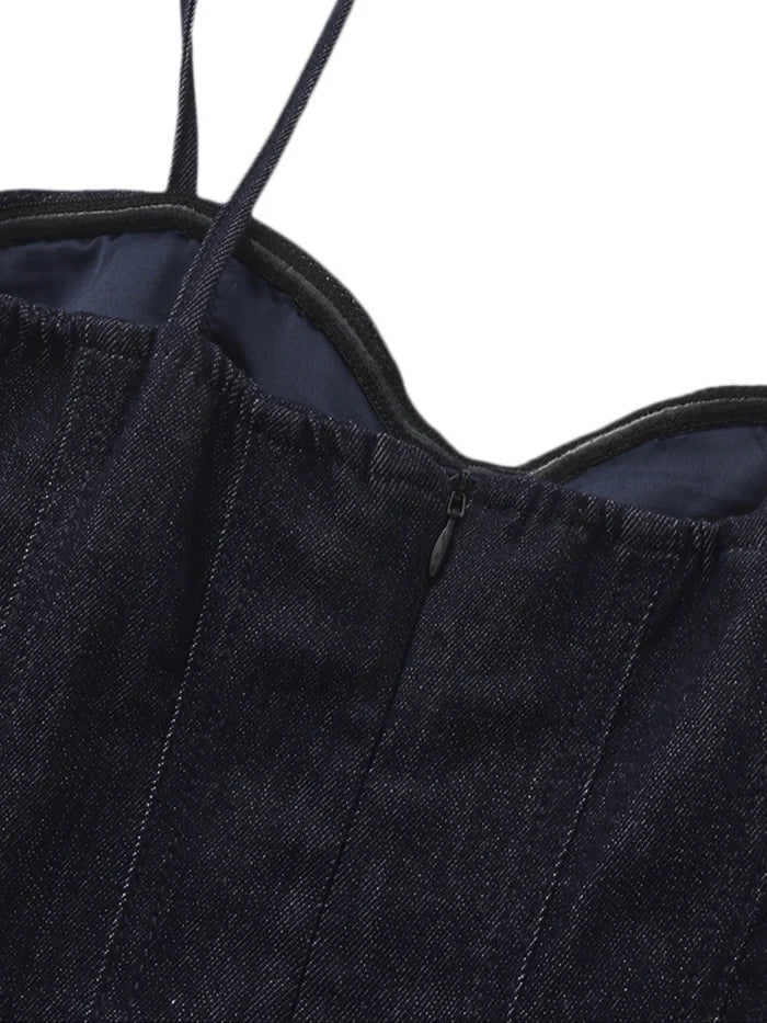 Heidi Corset Blue Denim Dress | Nana Jacqueline