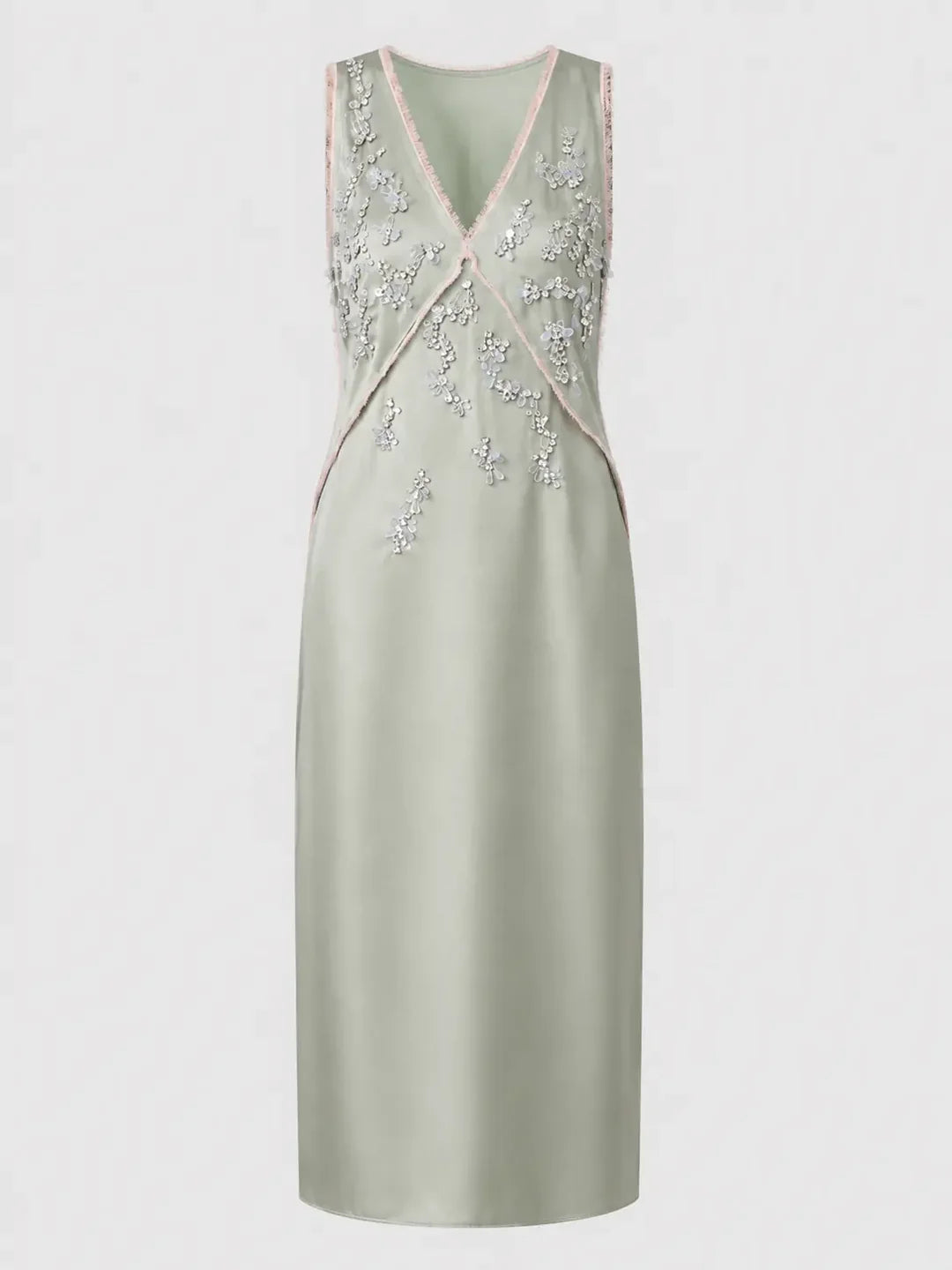 Nadia Embellished Satin Midi Dress