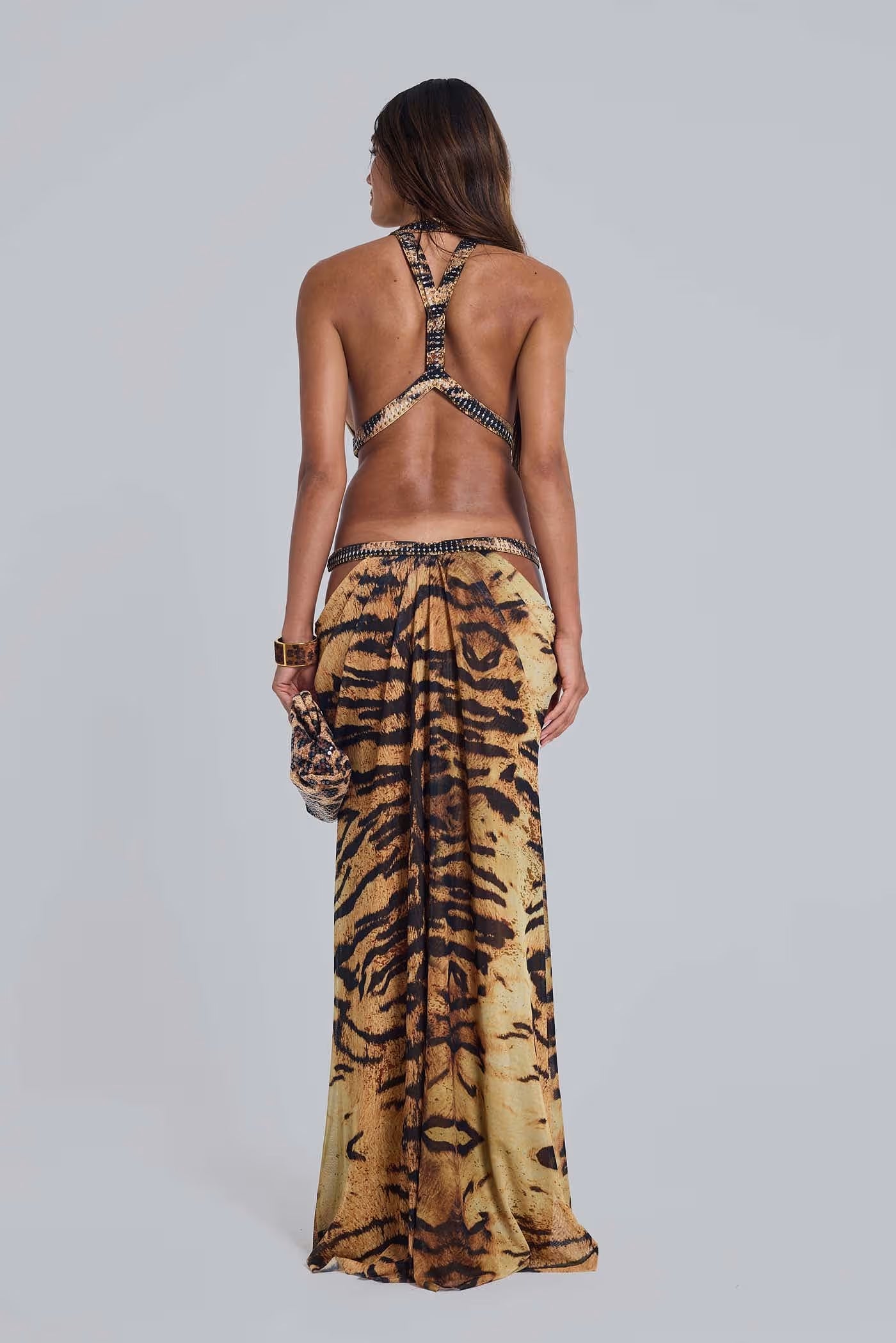 Saffra Cut Out Maxi Dress in Tiger