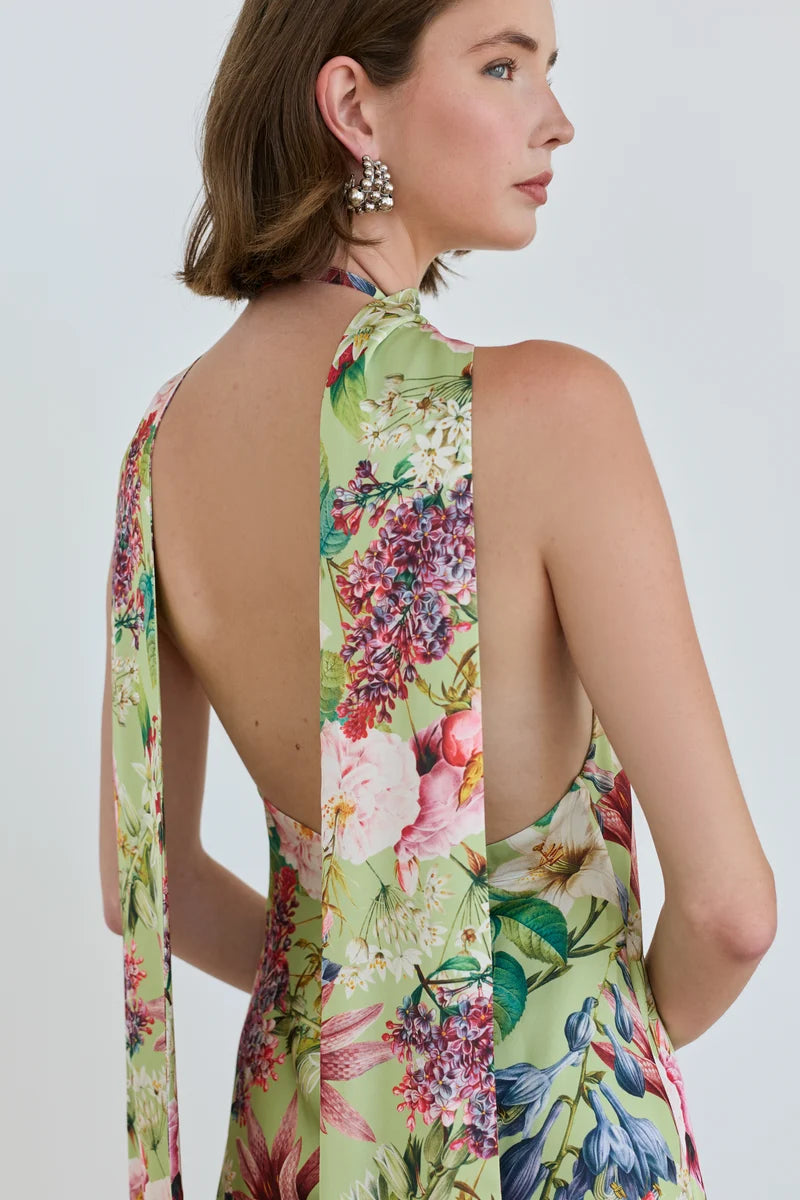 Maliya Feather Dress in Eden Tapestry