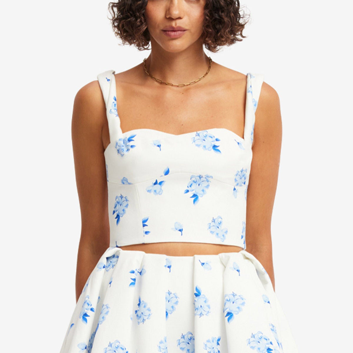 Lexi Top - Ditsy Floral Print in Snow 2