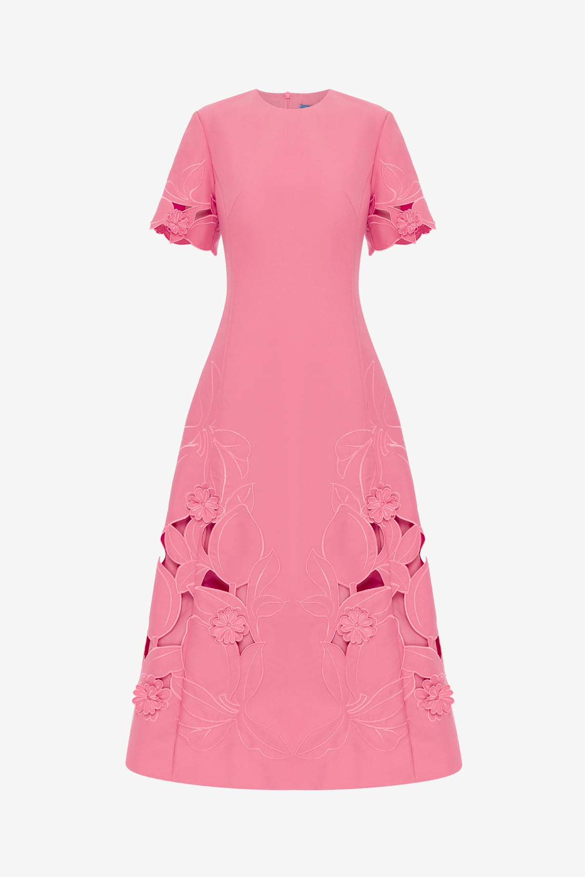 Caroline Appliqué Short Sleeve Midi Dress