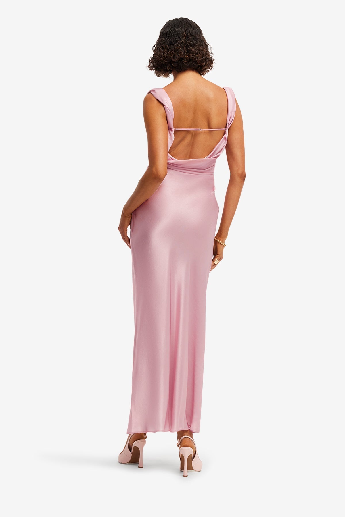 Valentina Maxi Dress - Bouquet Print in Pastel Pink