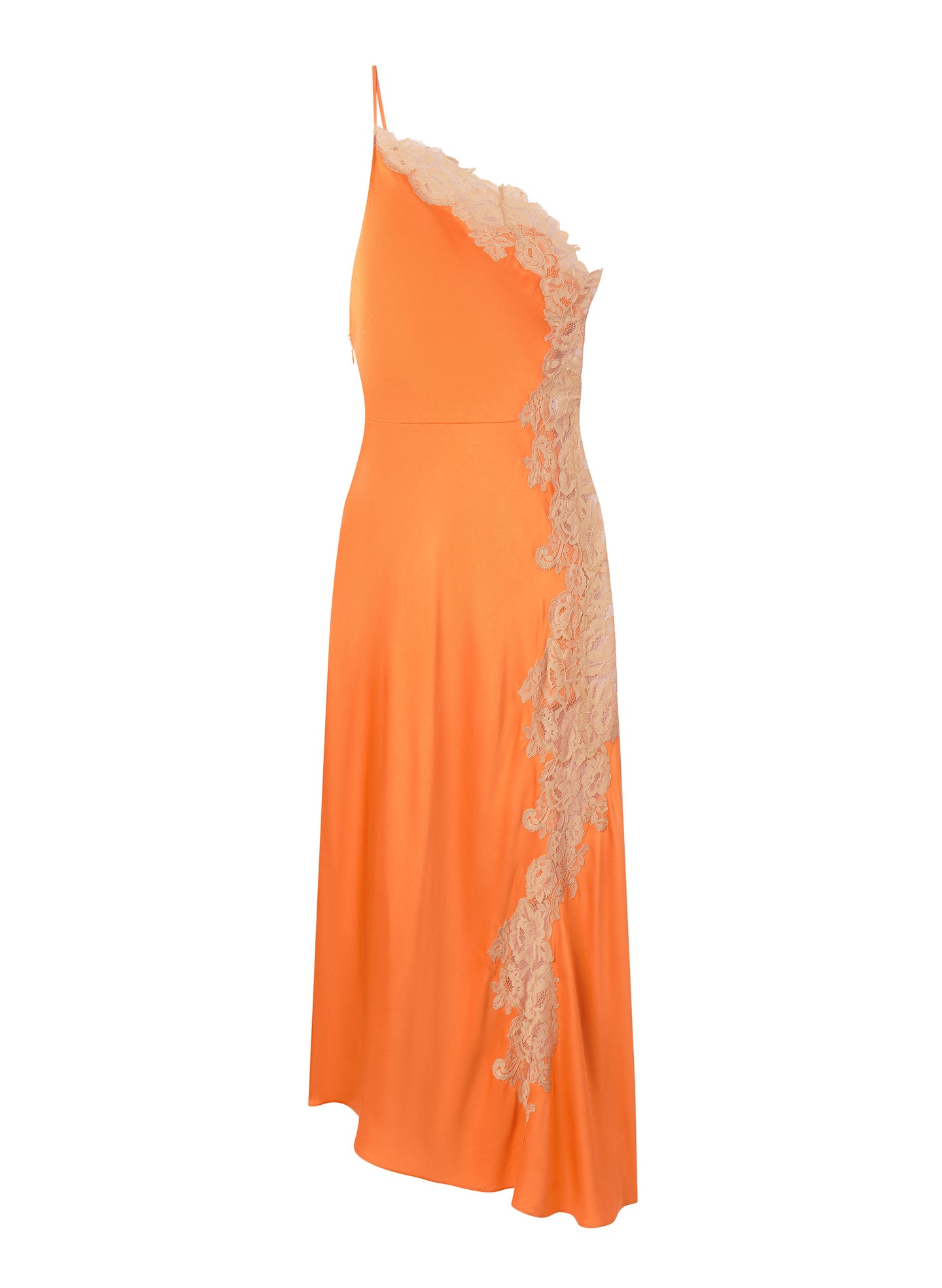Lou Satin & Lace Midi Dress