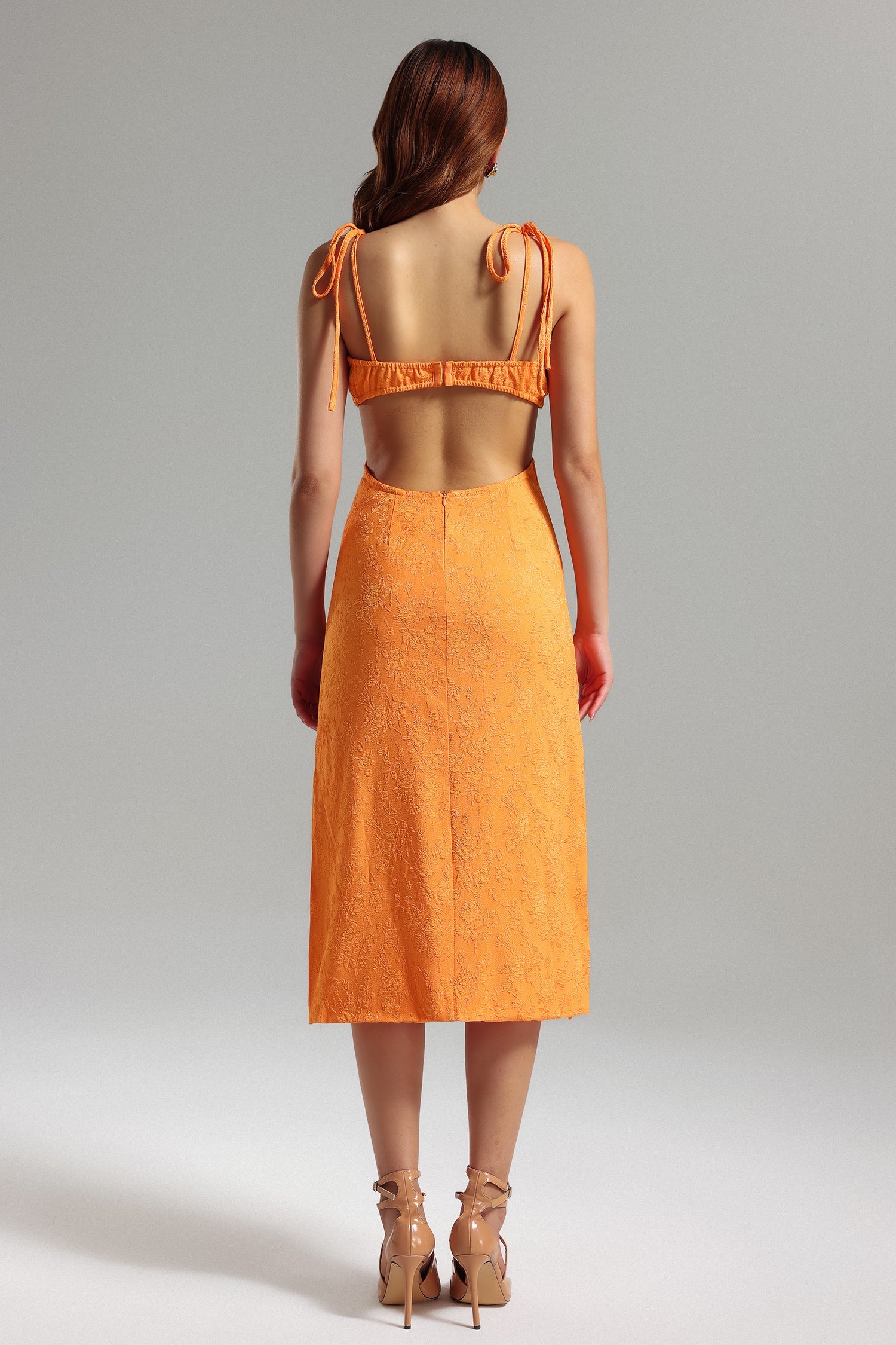 Loulia Halter Cut Out Midi Dress