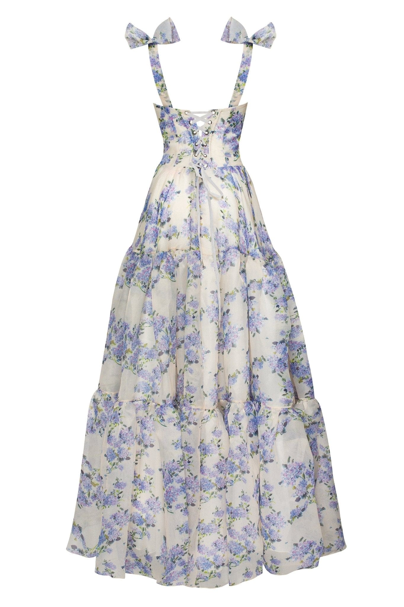 Hydrangea Tender floral maxi tie-strap dress 4