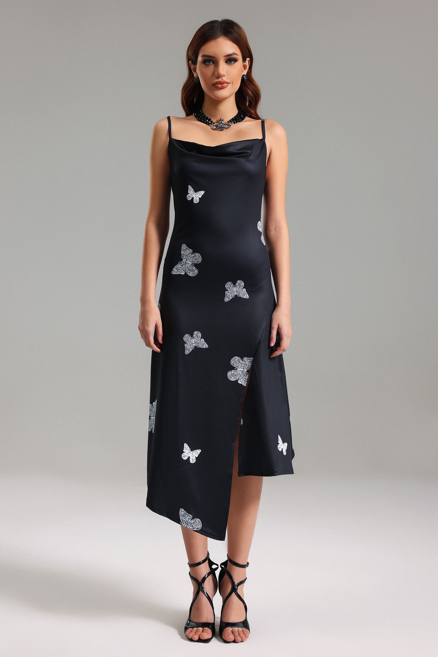 Muera Halter Printed Midi Dress