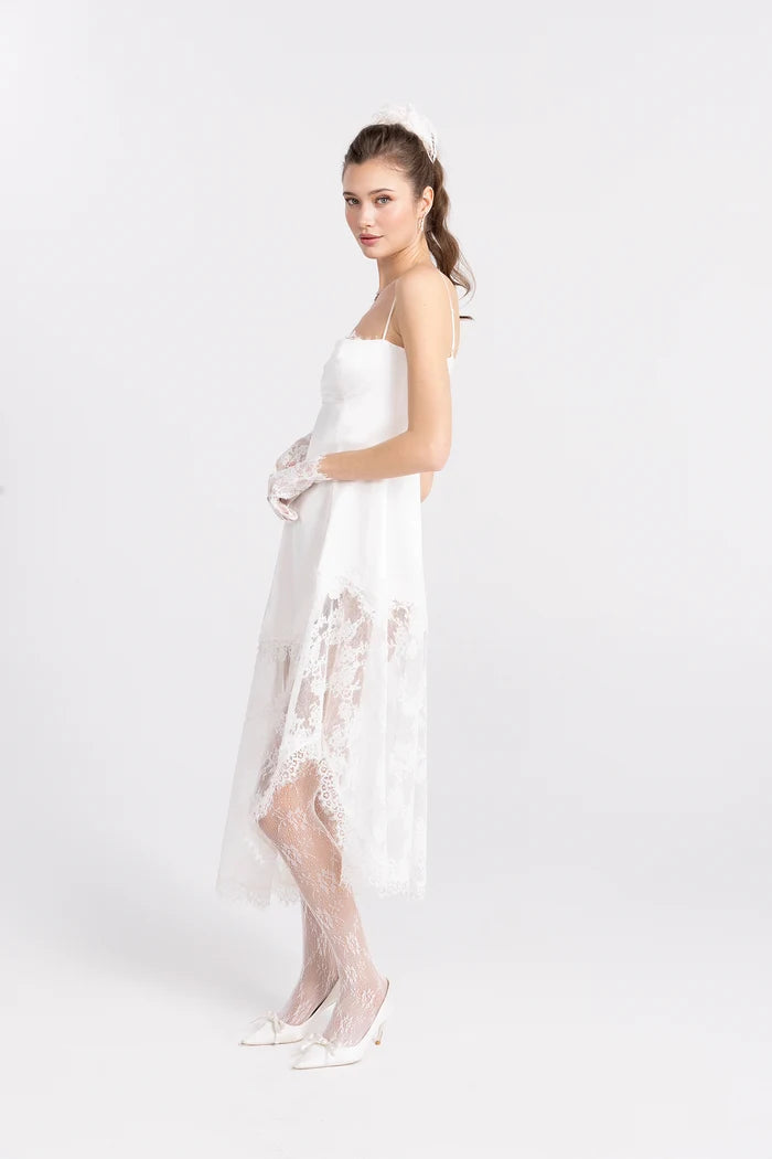 Mirabelle Satin Maxi Dress: White Maxi Dress for Bridal Shower