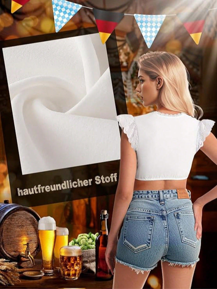 DirndlPop Wei? Lena Dirndlbluse  Bayern?Kost¨¹me?f¨¹r?das?Bierfest	