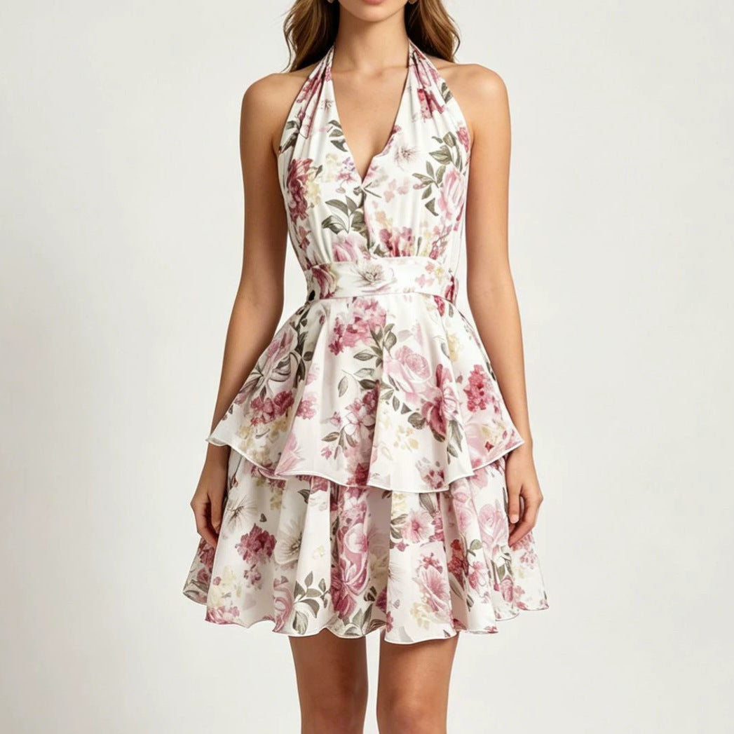 Elowen Floral Halter Mini Dress