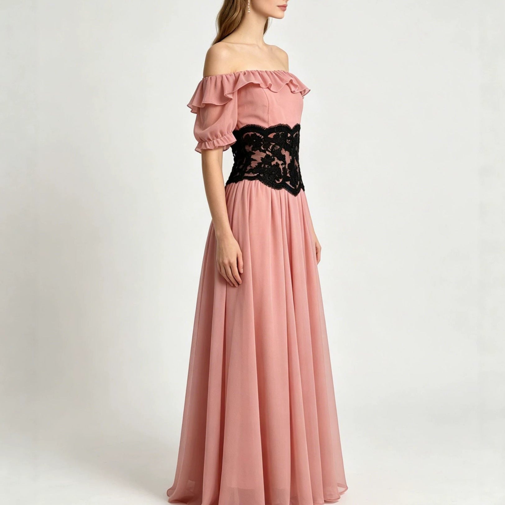 Seren Off Shoulder Lace Maxi Dress