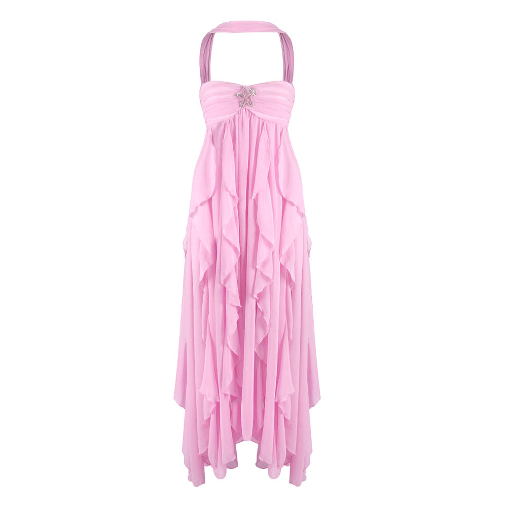 Sexy backless halter dress