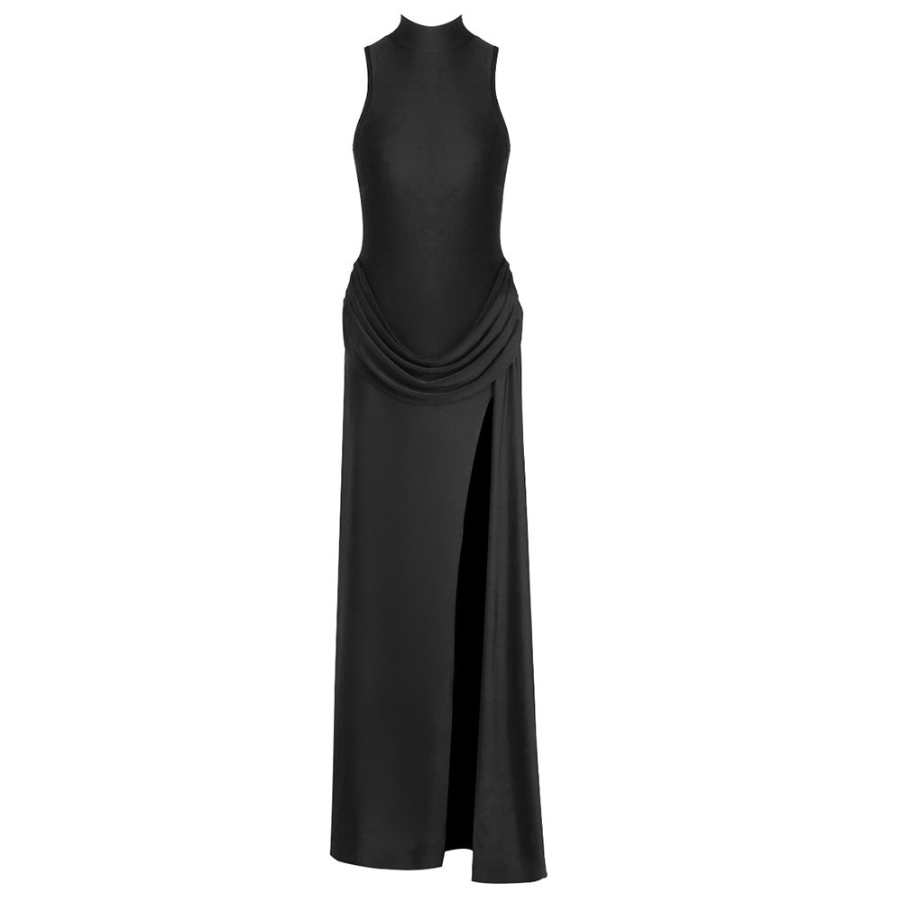 Sexy pleated maxi dress for vacation