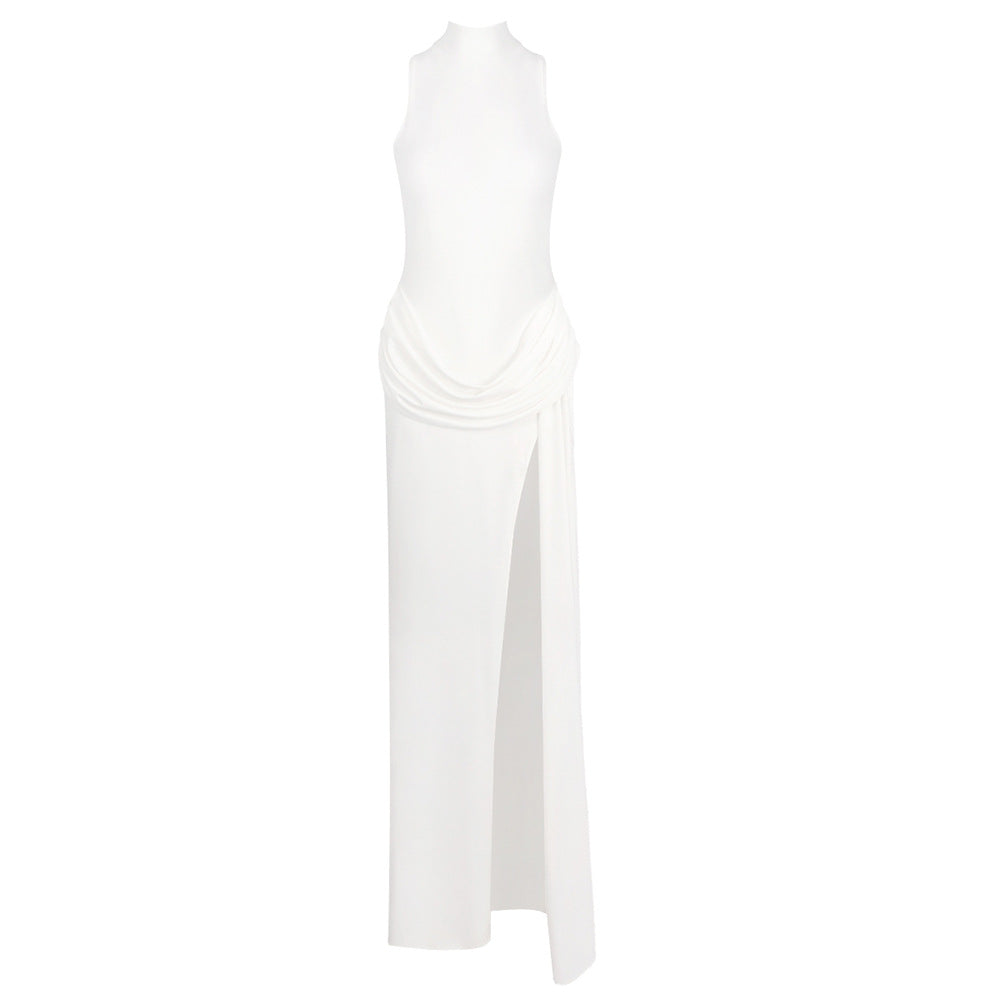 Sexy pleated maxi dress for vacation
