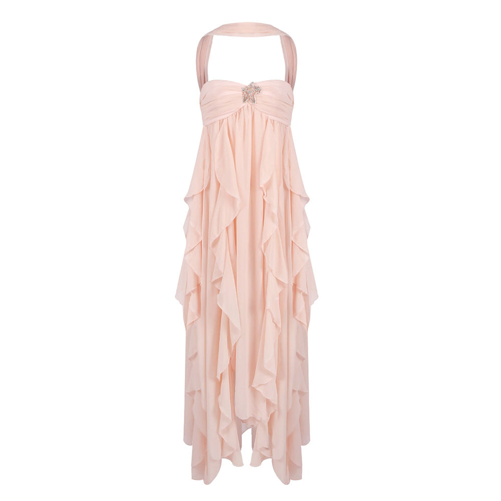 Sexy backless halter dress