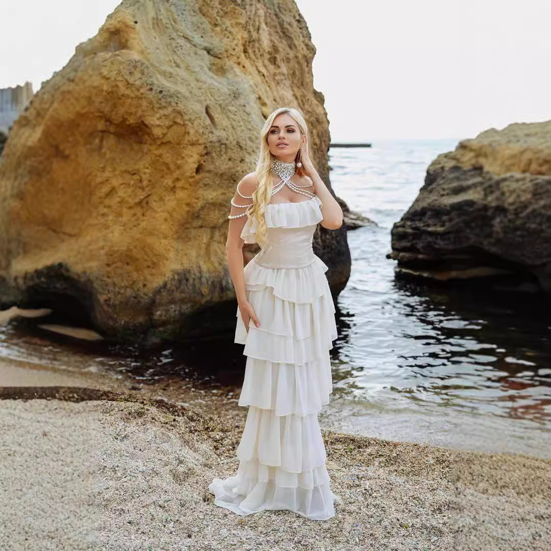 New strapless evening dress