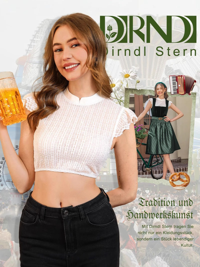 DirndlPop Wei? Dirndlbluse  Bayern?Kost¨¹me?f¨¹r?das?Bierfest	