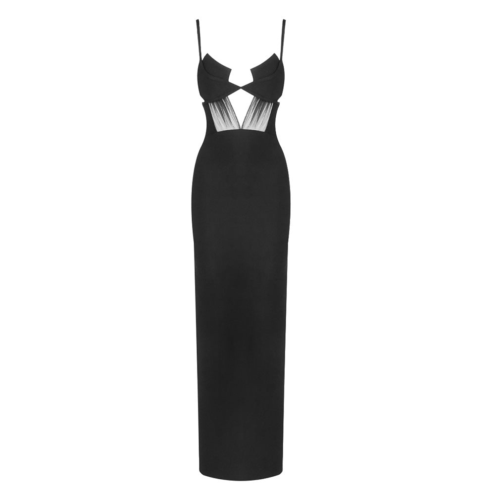 Black knit bandage dress