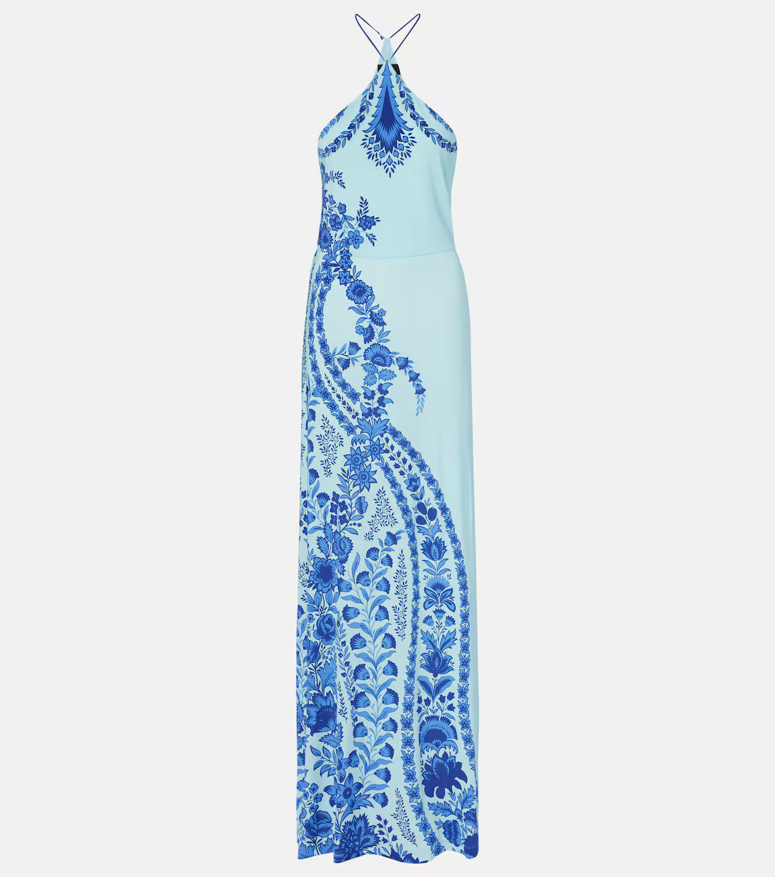 Printed halterneck maxi dress