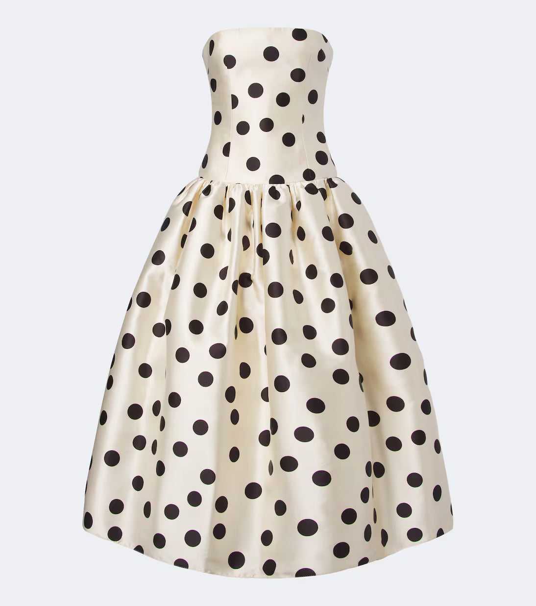 Leyla polka-dot satin bustier gown