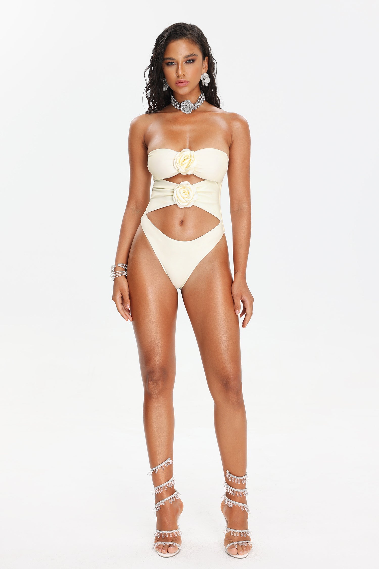 Pana Flower Cut Out Swimsuit	