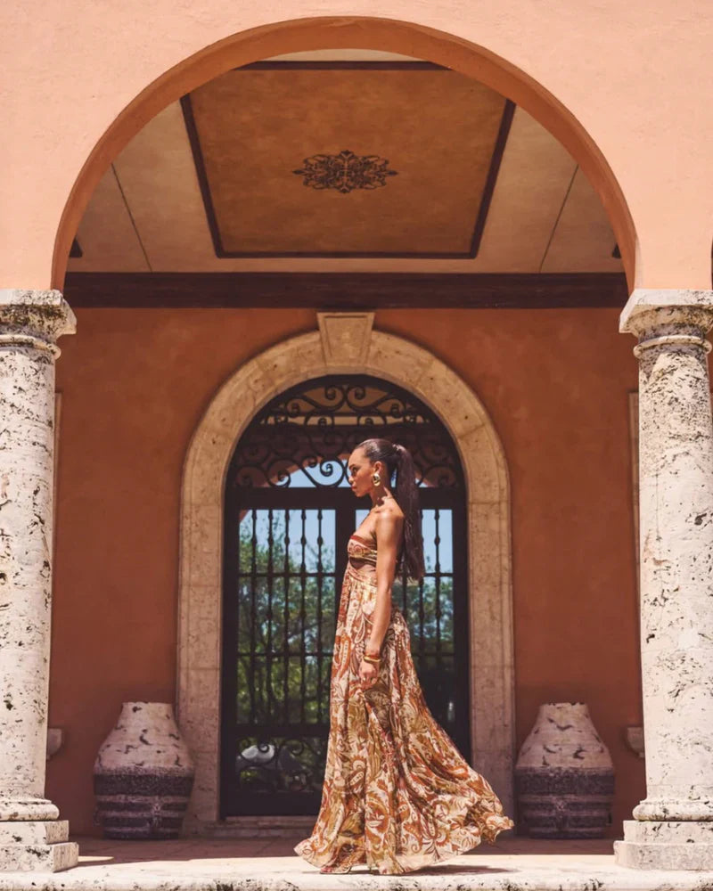 Kimmy Dress Terracotta Paisley