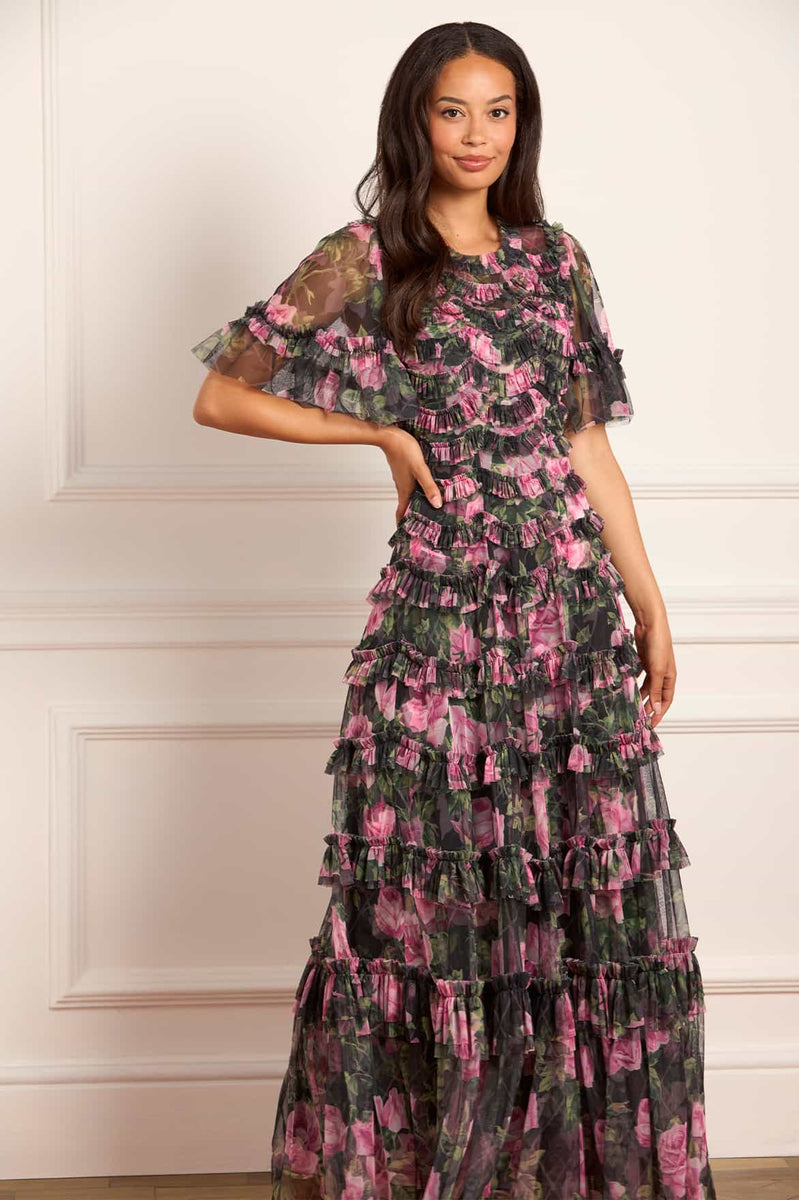 Rose Vine Round Neck Gown 1