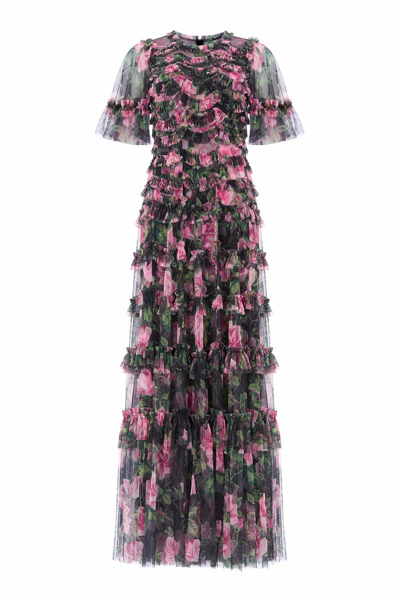 Rose Vine Round Neck Gown 2
