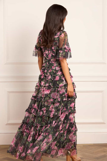 Rose Vine Round Neck Gown 5