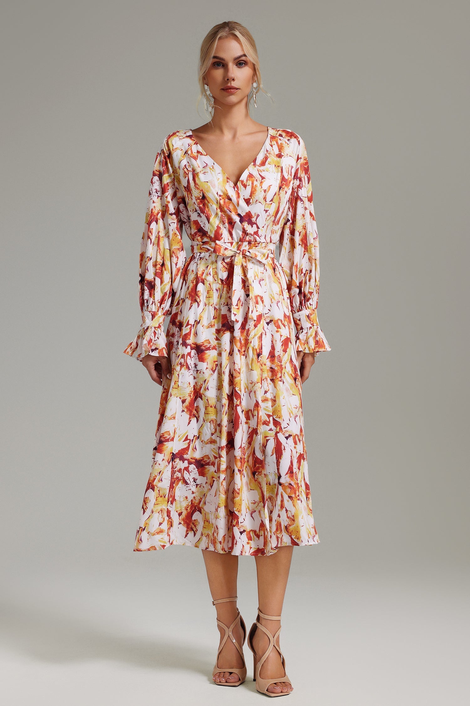 Roline V-neck Printed Dress